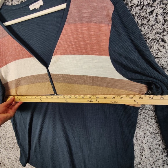 Maurices Striped Henley Top Long Sleeve V-Neck‎ Casual Blouse Womens Size 3X - Picture 3 of 6